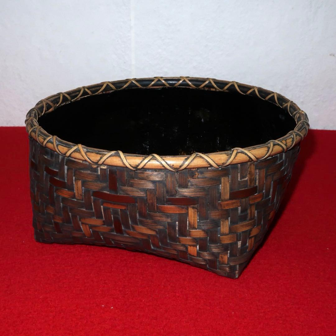 【茶道具】油竹炭斗　稽古用