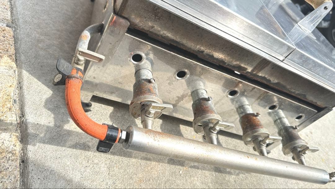 LPガス用、二連餃子焼き器　業務用