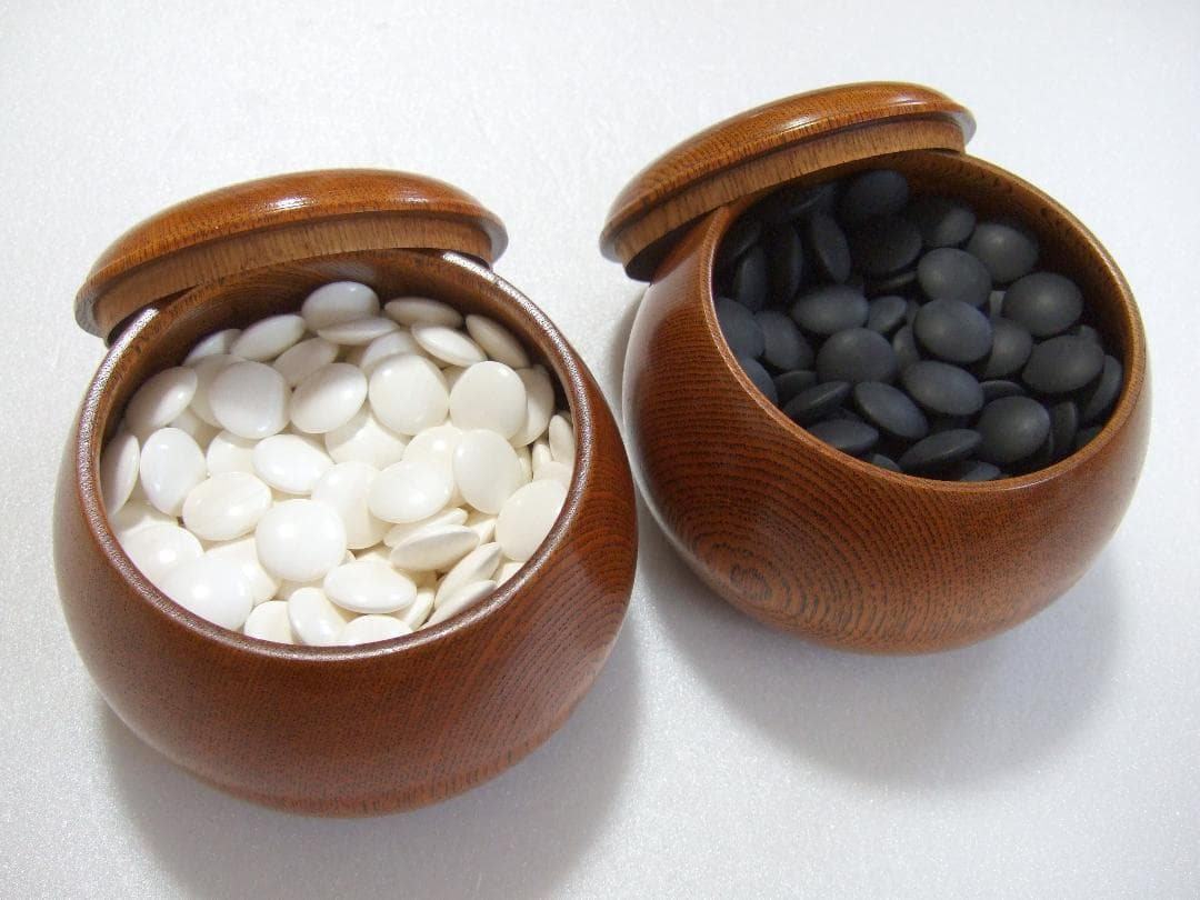 蛤碁石 那智黒石 30号碁石 白184個 黒182個 碁筍 / 囲碁