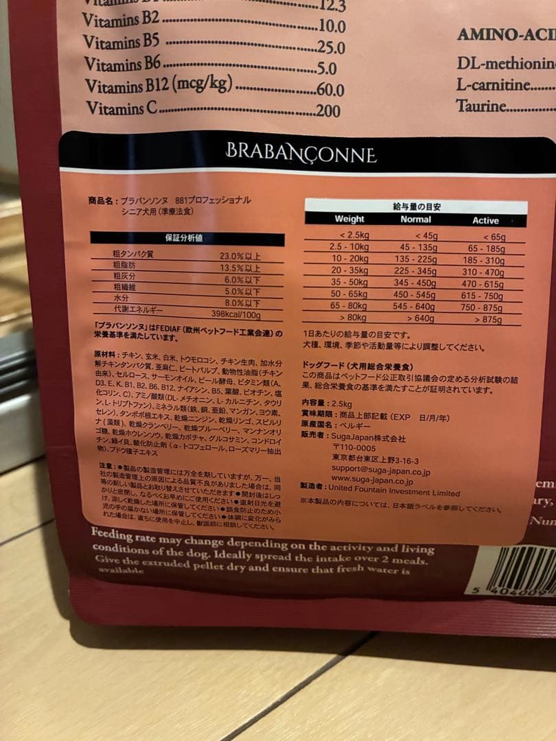 BRABANCONNE シニア犬用ドッグフード 2.5kg 2袋
