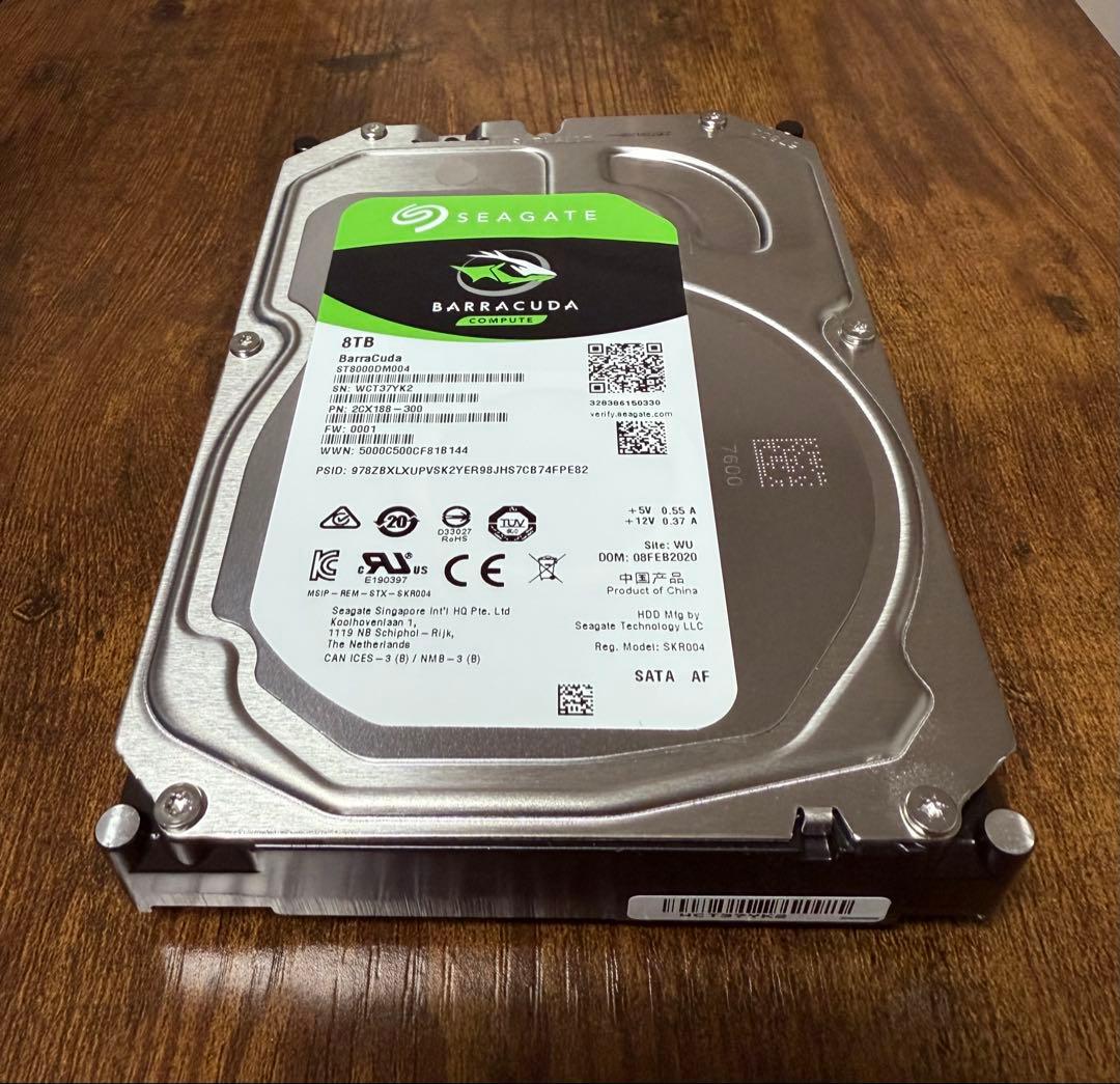 ⭐️即購入歓迎 Seagate BarraCuda 8TB HDD 動作良好