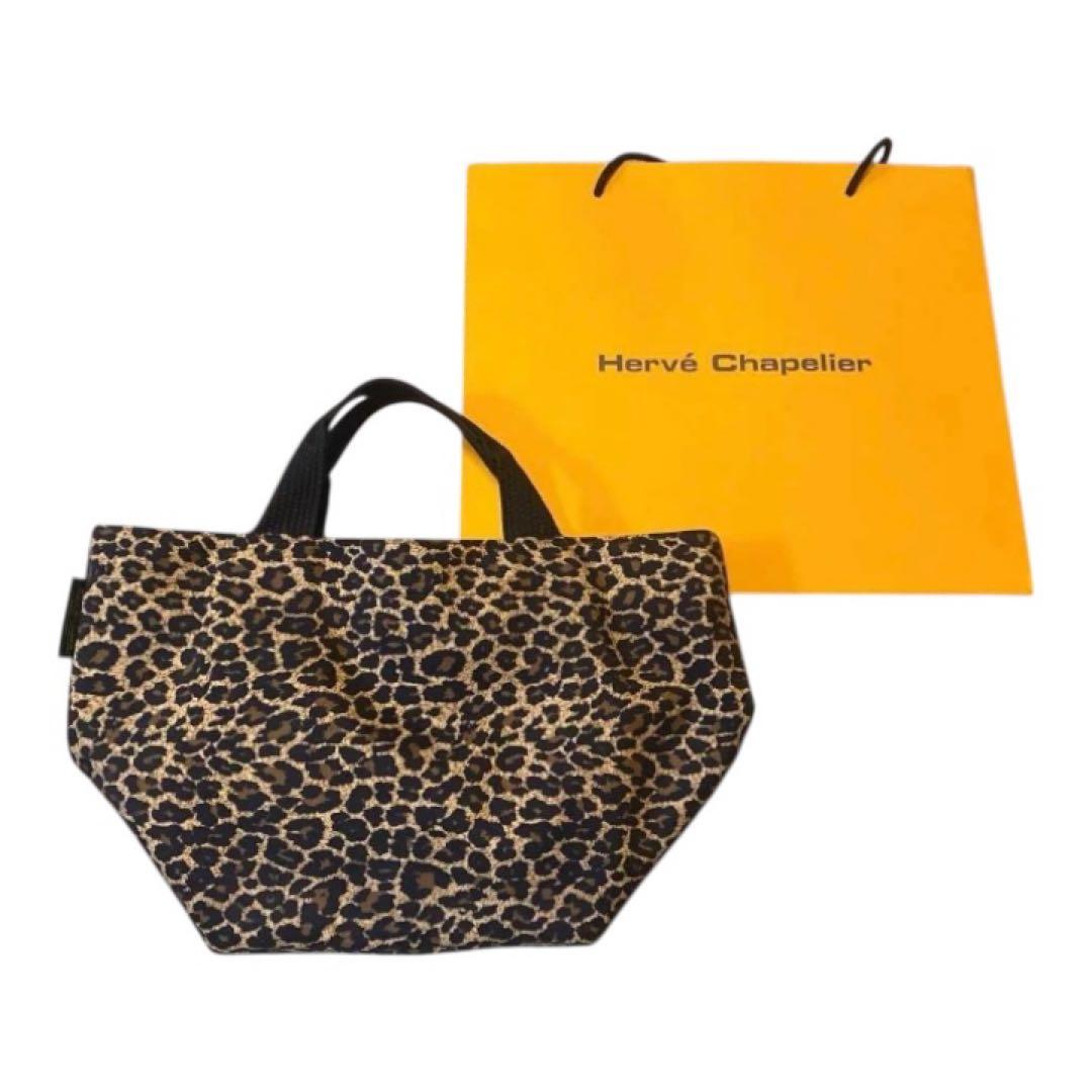 Hervé Chapelier ヒョウ柄 舟型♡ハンドバッグ