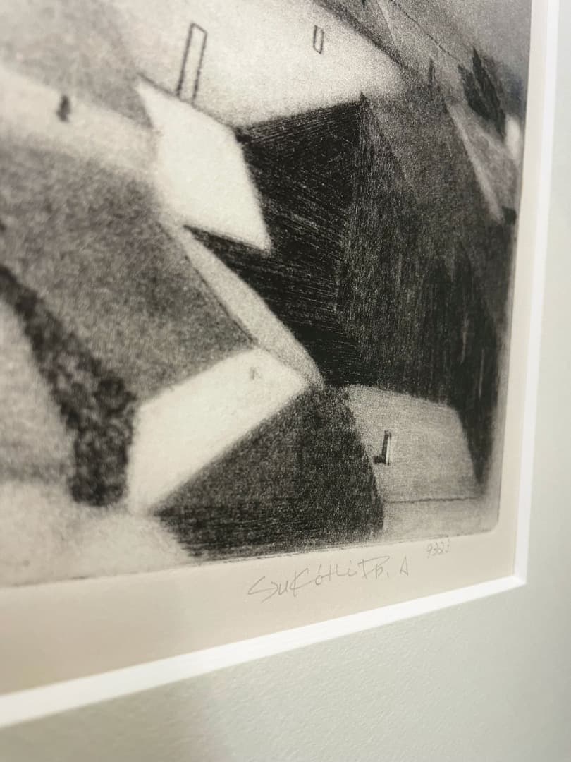 【真作保証】阿部幸洋『La poblacion』銅版画 10部限定 スペイン風景