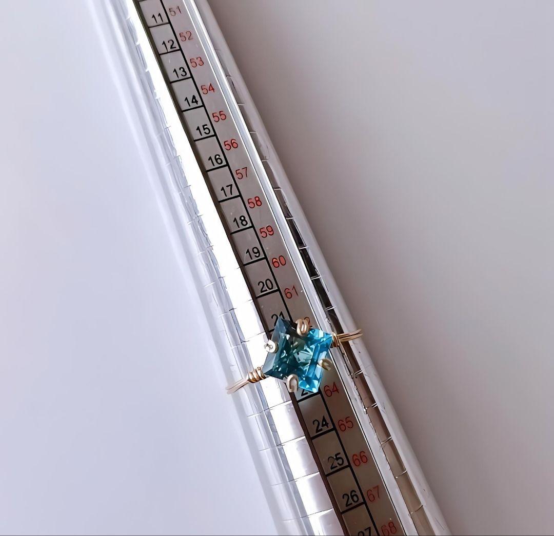 ニャんモフ☆様 Kgf14 宝石ルース ロンドンブルートパーズ シトリン リング