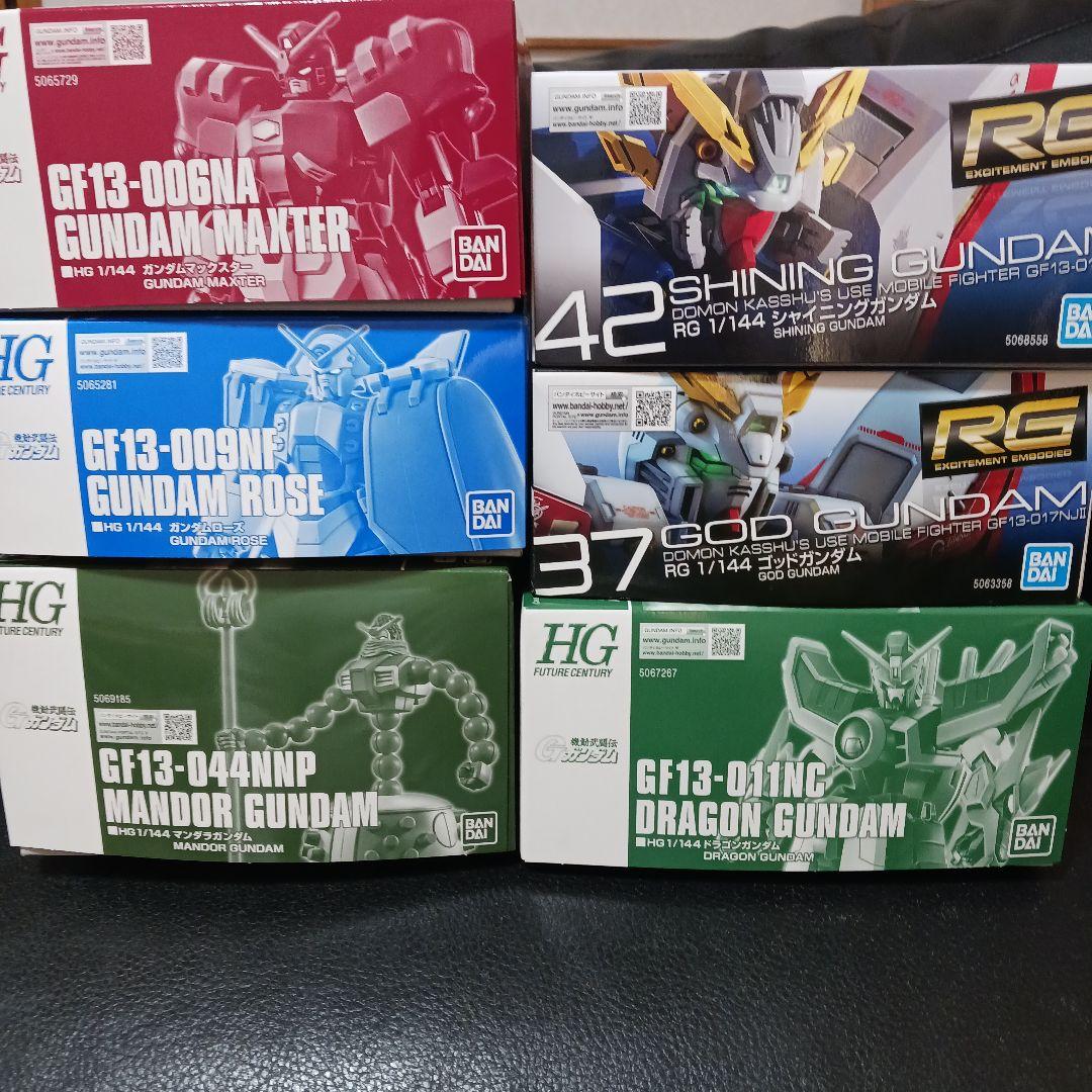 バンダイHGUC 、RG　1/144　機動武闘伝Gガンダムシリーズ 6箱セット