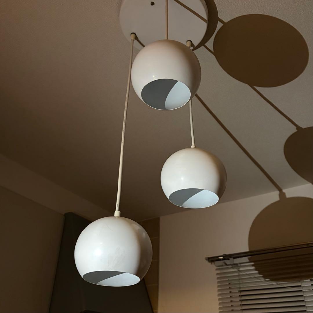 ペンダントライト　ミッドセンチュリー　スペースエイジ　3灯　US ビンテージ