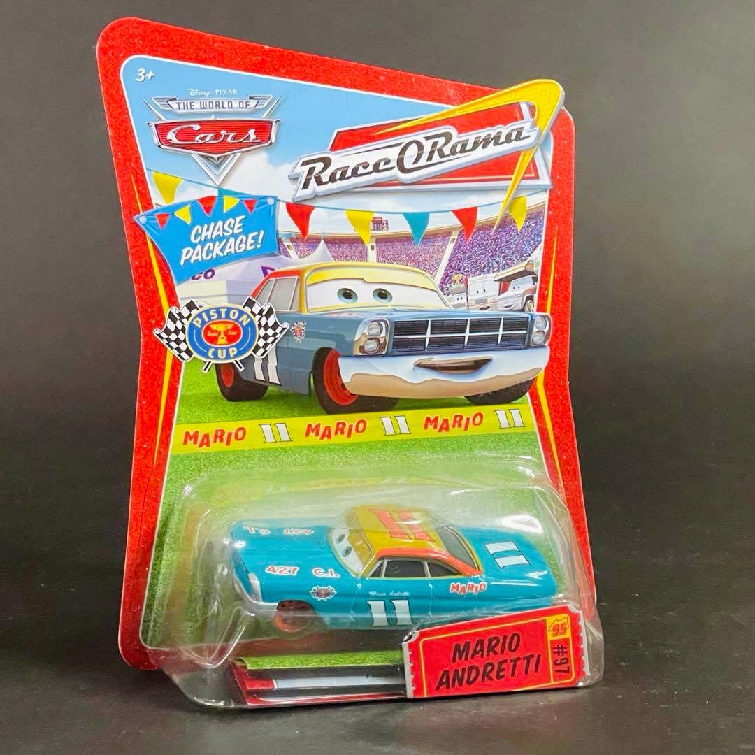 初期レアモデル マテル カーズ ダメージキング マリオ・アンドレッティ セット