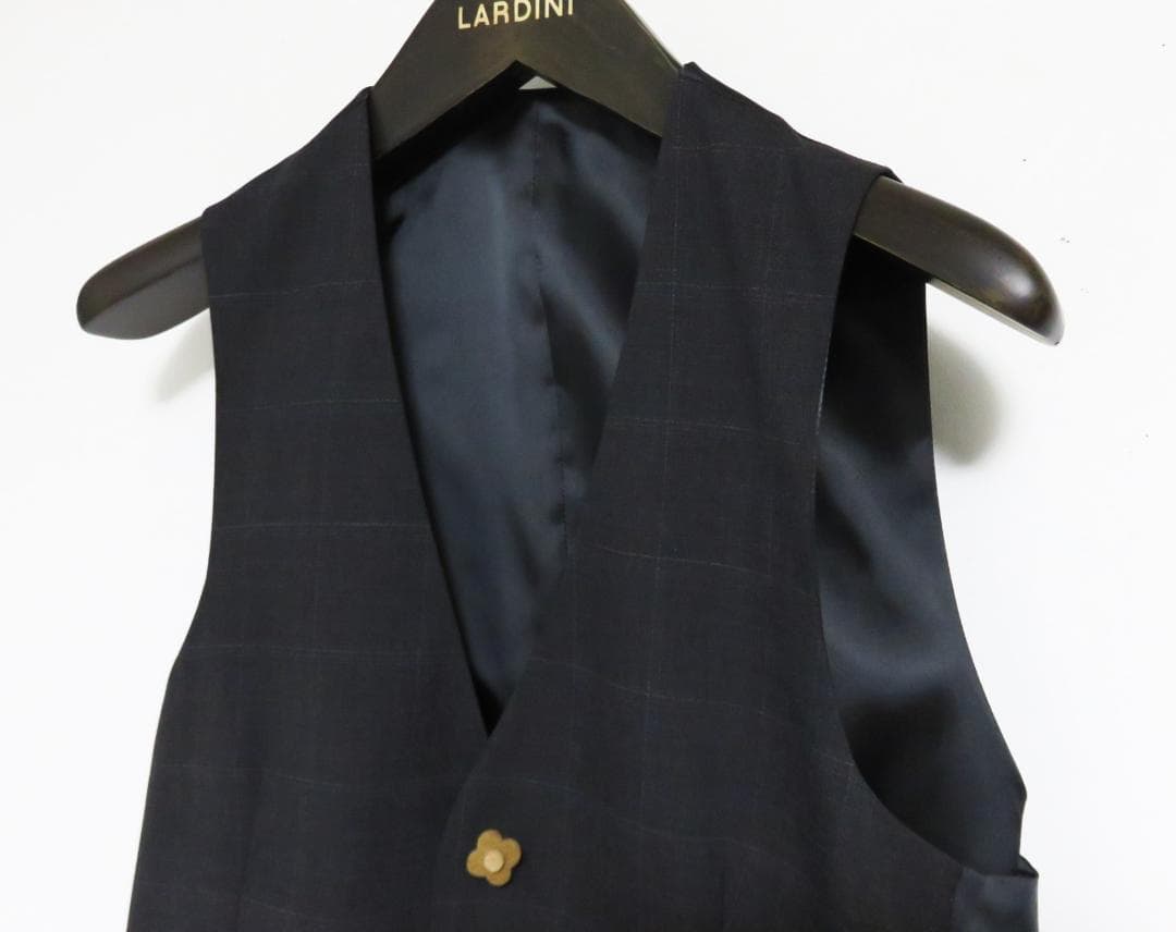 ハンガー付属 新品 LARDINI ウール ジレ 44 チャコールグレー