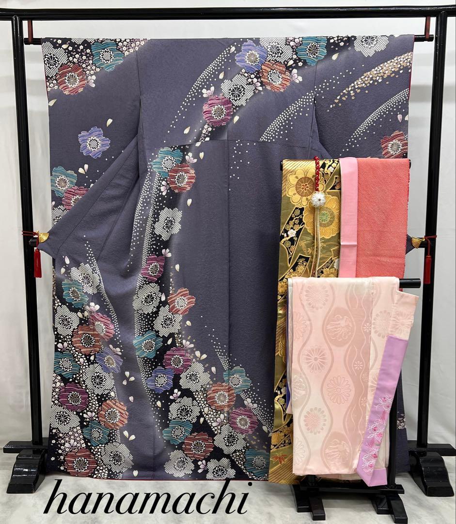 振り袖　フルセット　別誂長襦袢　成人式　金彩加工　銀通し　ますいわ屋扱い　597
