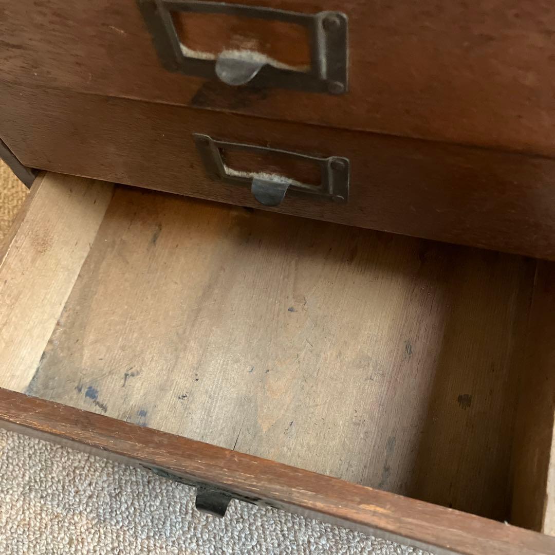 古道具・木製引き出し式小物棚7段