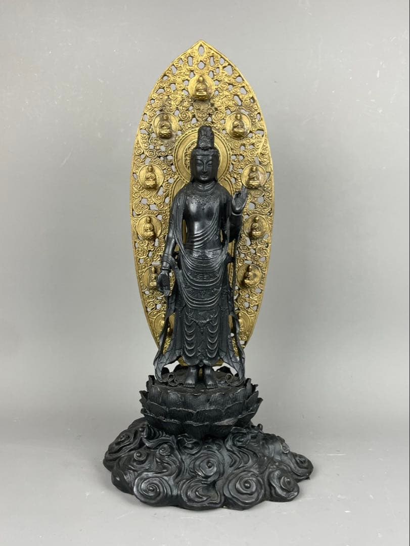 国宝写 薬師寺東院堂 聖観音菩薩立像 置物 彫刻 銅像 彫像 仏教美術