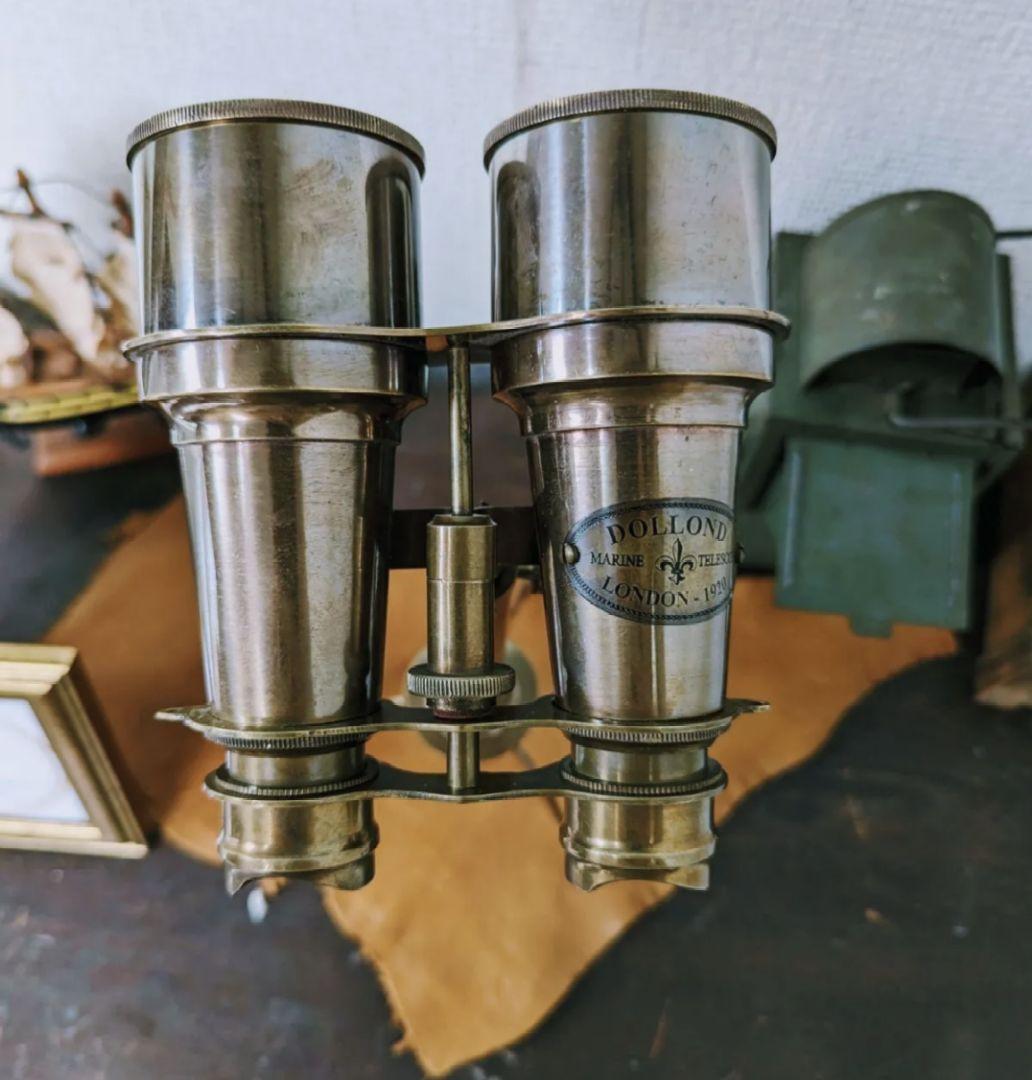 【アンティーク双眼鏡／ビンテージ望遠鏡 インテリア置物】