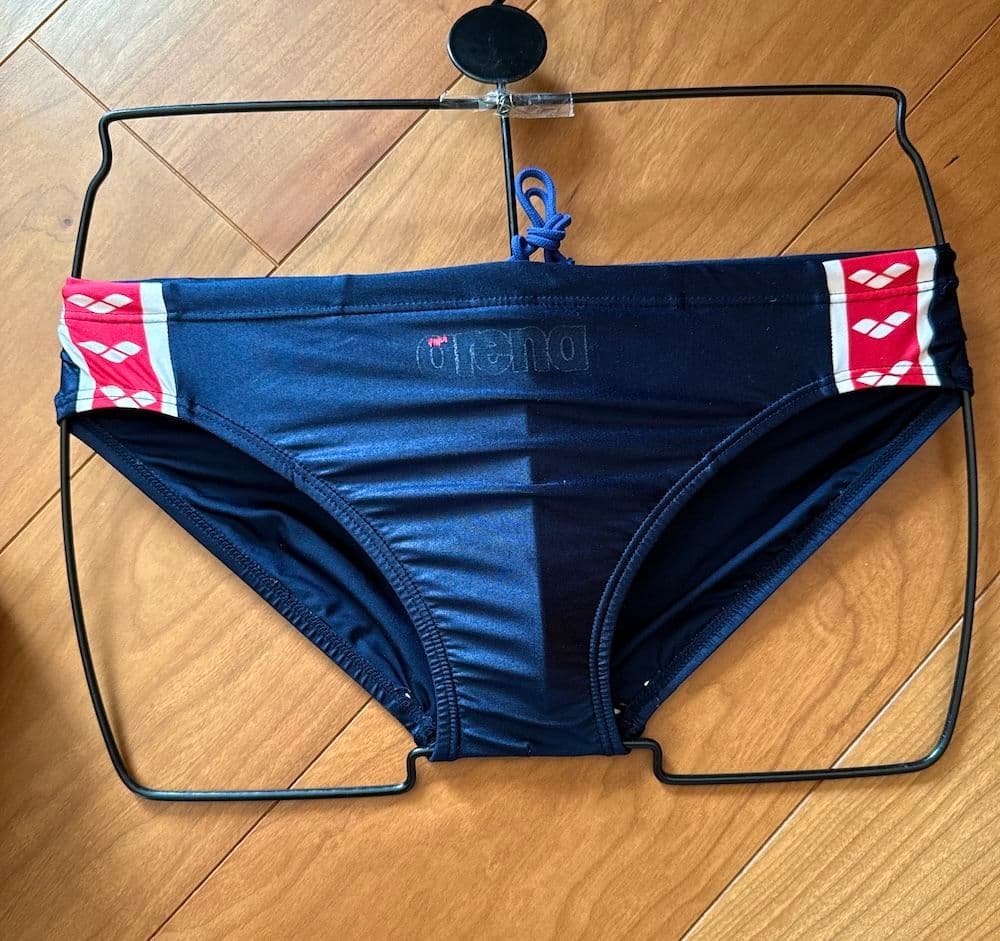 【レア】arena NUX ニュークス ネイビー×レッド 光沢 Lサイズ 競パン