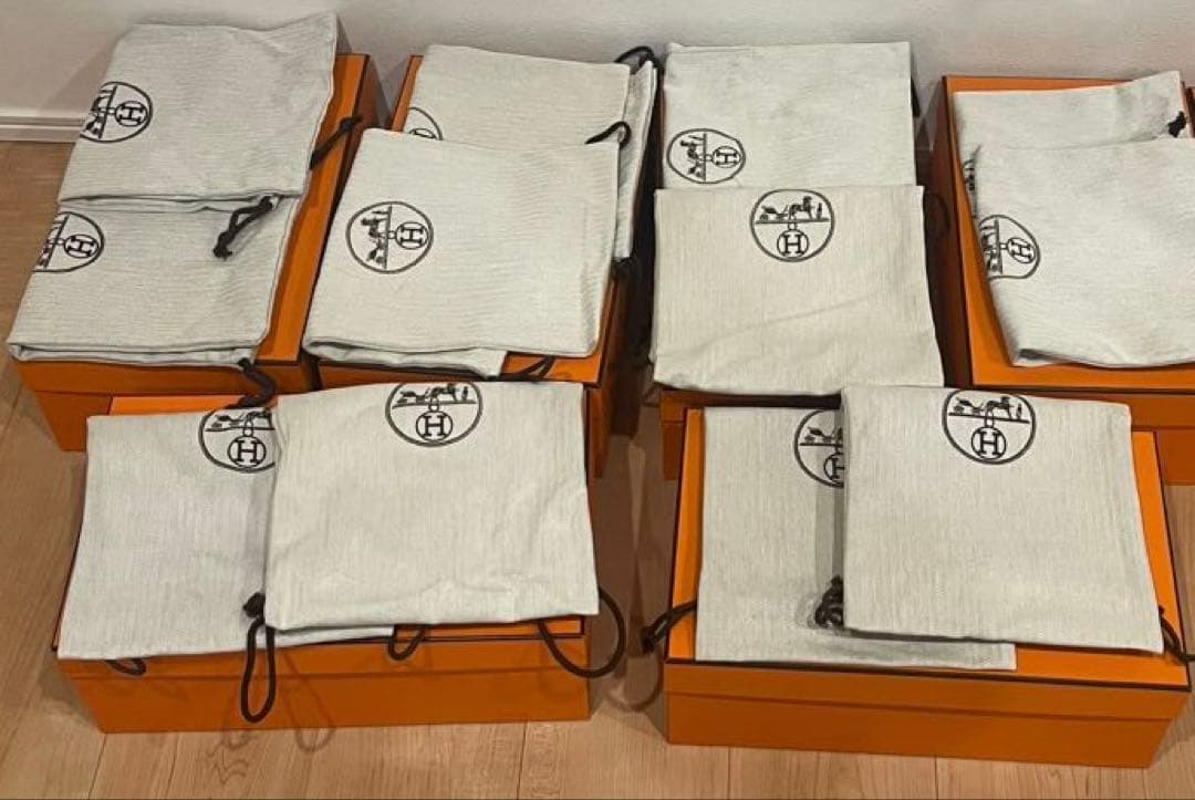 【HERMES】シューズ用空箱6個 & シューズ袋12枚