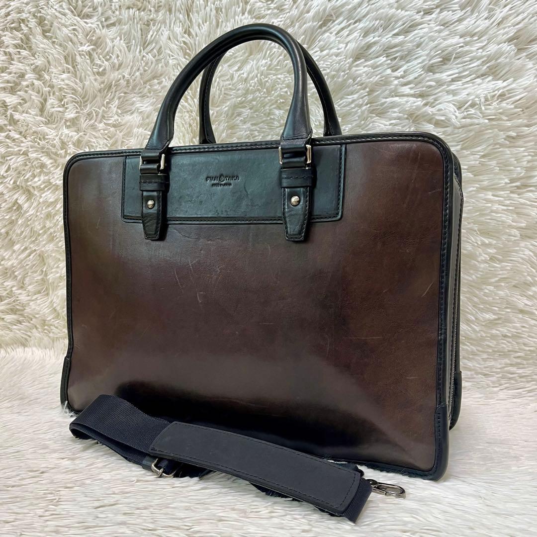 フジタカ レザー ビジネスバッグ メンズ ブリーフケース 百貨店取り扱い商品
