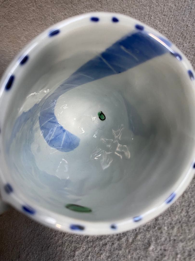 【九谷焼・磁器工房白象／山下一三】羽根カップ（雲・ドット）