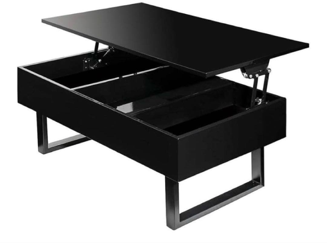 天板昇降式センターテーブル 幅100cm ブラック