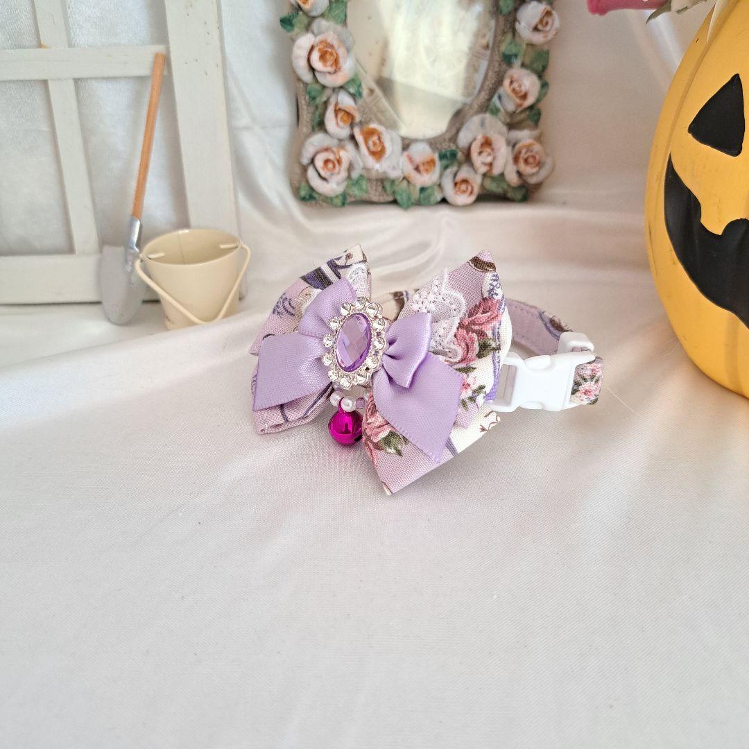 ハロウィン、スイートロリータ(パープル)わんちゃん猫ちゃん用首輪