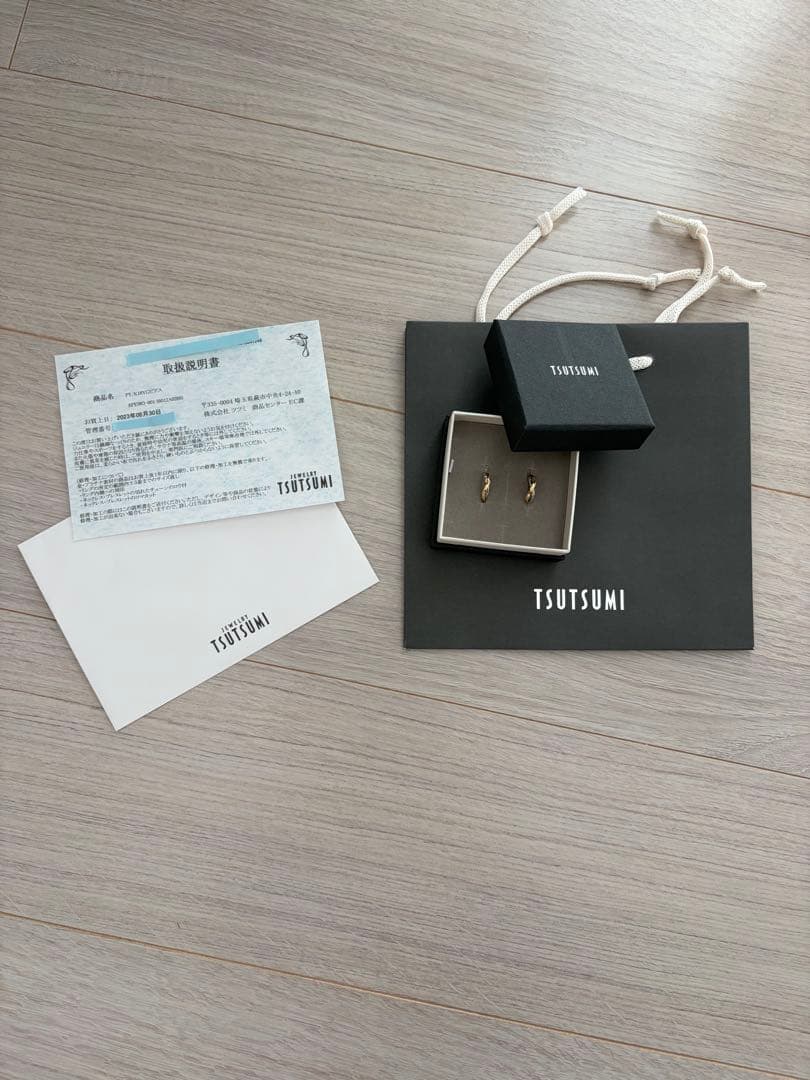 TSUTSUMI プラチナ/K18イエローゴールドピアス