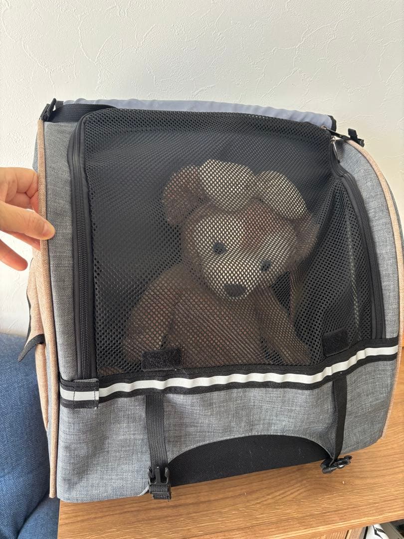 ペット用メッシュ窓付きキャリー