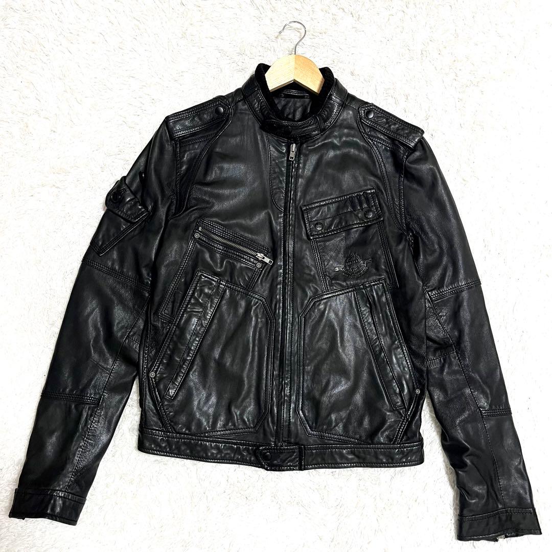 ✨美品✨DIESEL レザージャケット シングルライダース ラムレザー Sサイズ