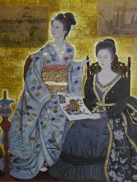 小市美智子、「横浜回顧」、希少な画集より、 新品高級額装付