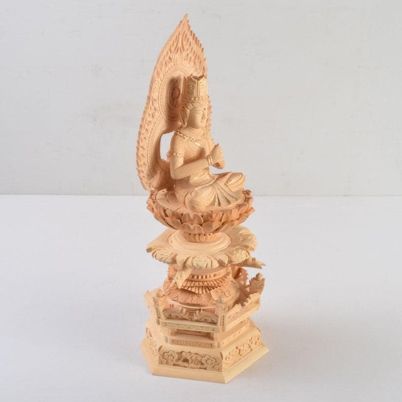 仏教美術　桧彫刻　大日如来坐像　仏像　華鬘台　C　8801