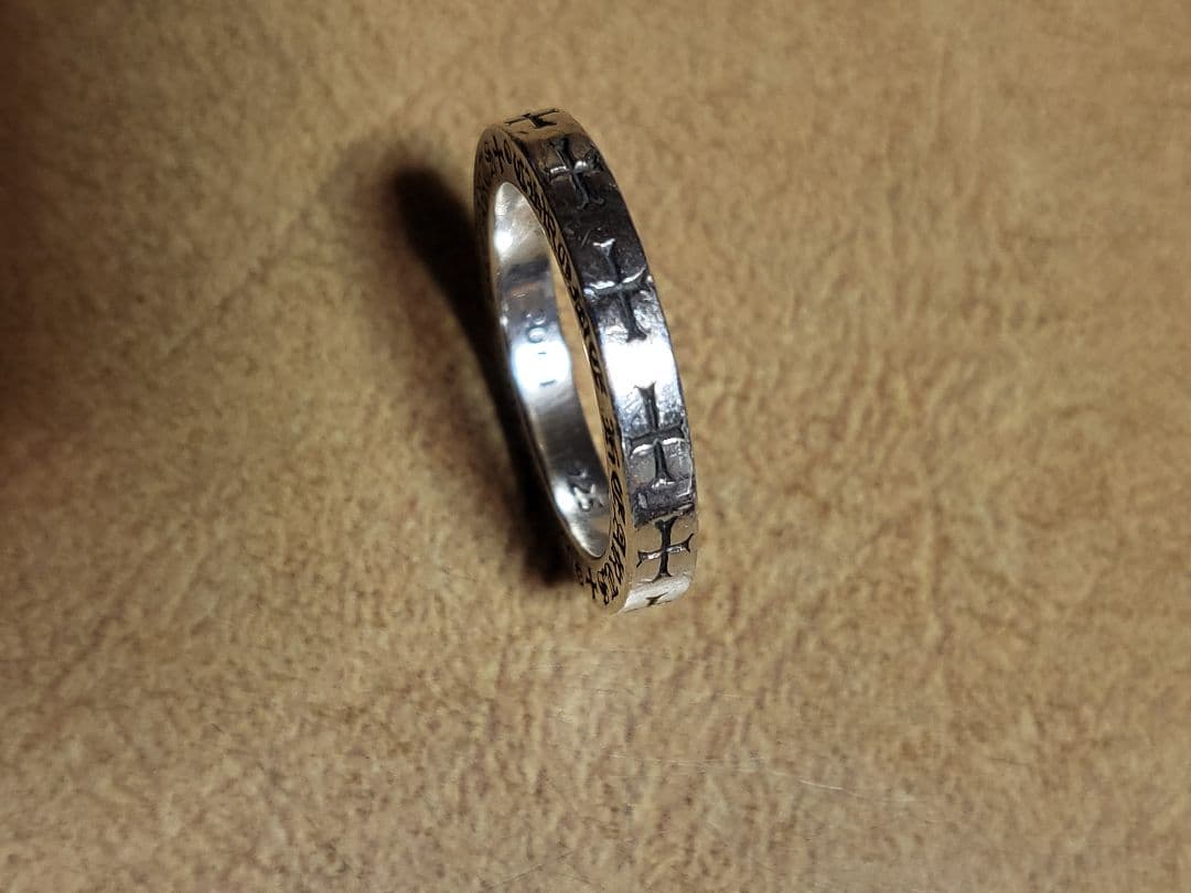 クロムハーツ 3mmスペーサーファックユー シルバー　2Pダイヤリング 17号