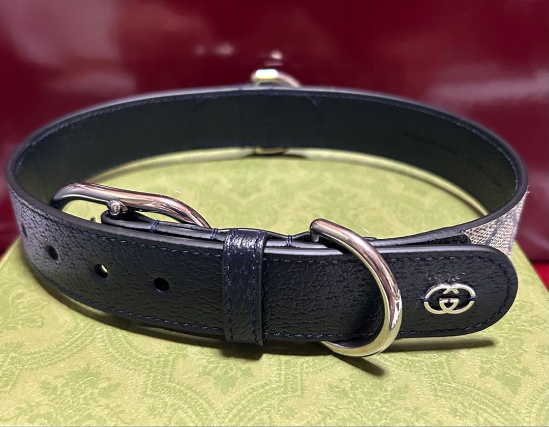新品 未使用 GUCCI グッチ GGキャンパス ペット 首輪 L