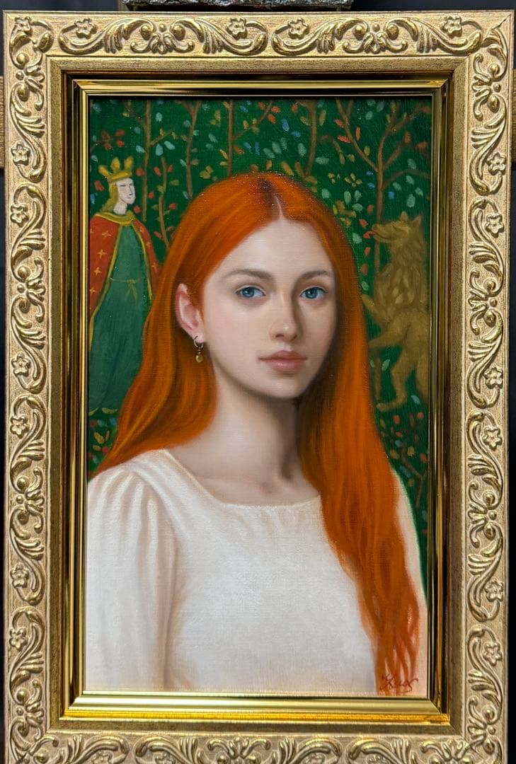 油彩画　「 Innocent κ」＊真作作品　M3号 額縁付き