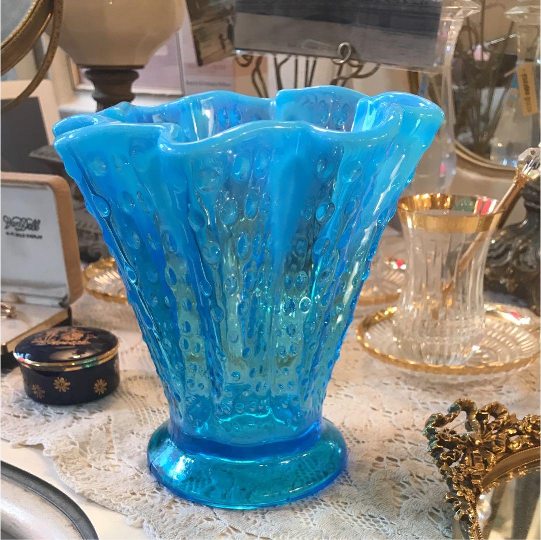 貴重！オールドフェントン fenton アートガラス花瓶 アンティーク アメリカ
