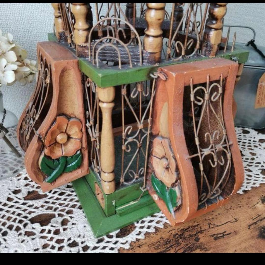 フランス　アンティーク　鳥籠　バードゲージ　ブロカント　シャビー　19世紀　V1