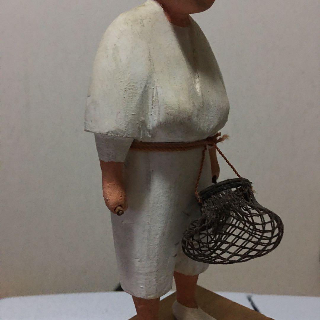 海女のむめさん　木彫人形　鳥羽水族館　木彫彩色　昭和レトロ　いやげもの　こけし