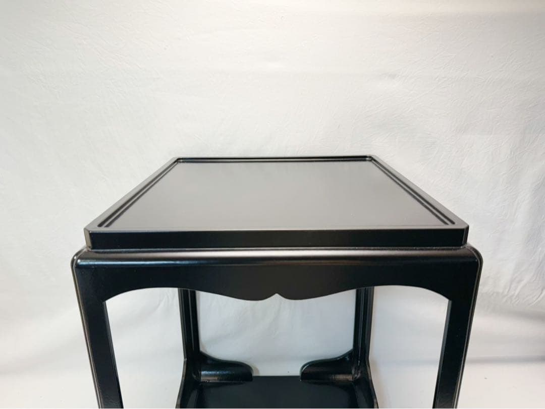 ほぼ未使用 茶道具 宗旦好写 黒一閑塗 高麗卓 木製漆器 煎茶道具 茶棚 元箱