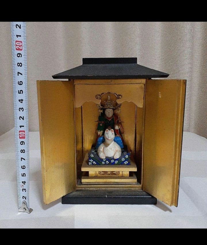 彩色　荼枳尼天　仏像　神像　厨子