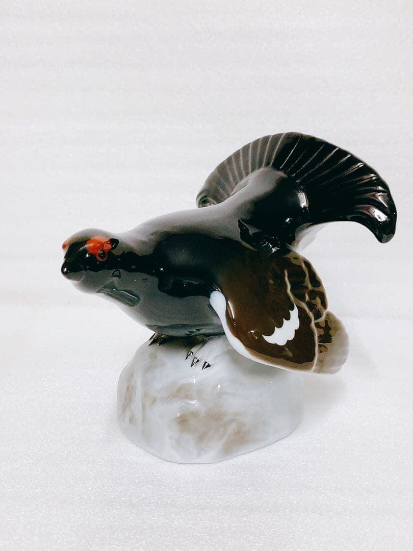 ノルウェー王室御用達Porsgrund陶磁器置物、国鳥「Heath Cook」