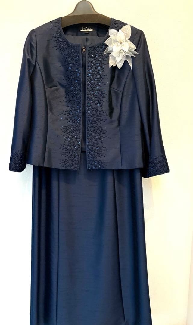 【美品】マザーズドレス　フォーマル　IGIN /イギンジブリーヌ　コサージュ付き