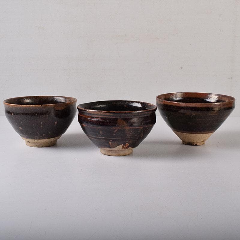 茶道具　瀬戸焼　古瀬戸天目茶碗　3点まとめて　V　R8468