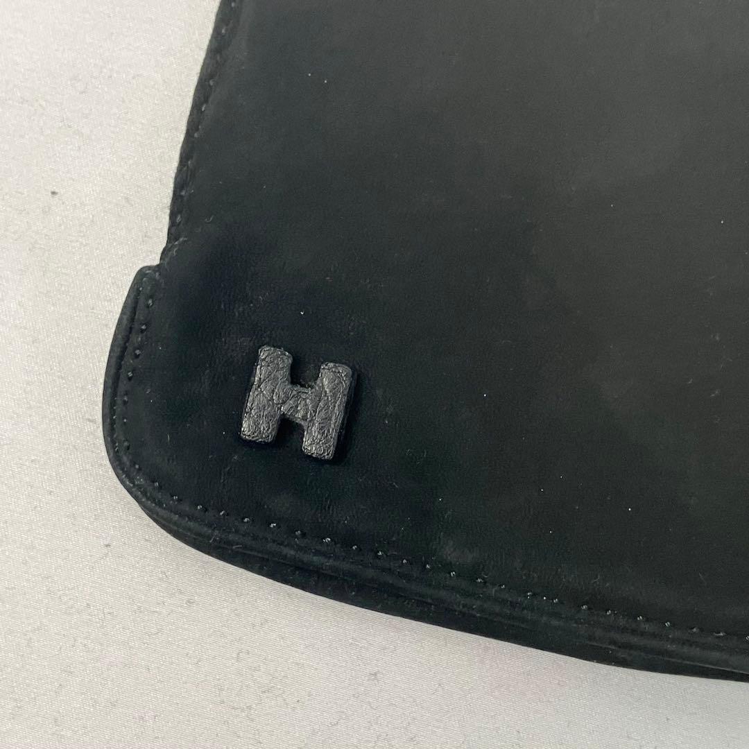 【未使用級】HERMES エルメス　最上級カシミア スエード　手袋　Hロゴ　黒