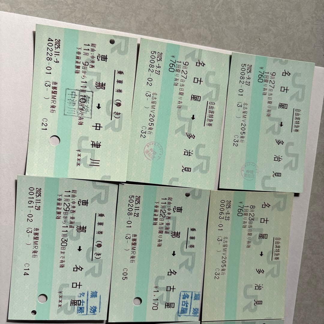 名古屋・恵那間鉄道乗車券セット