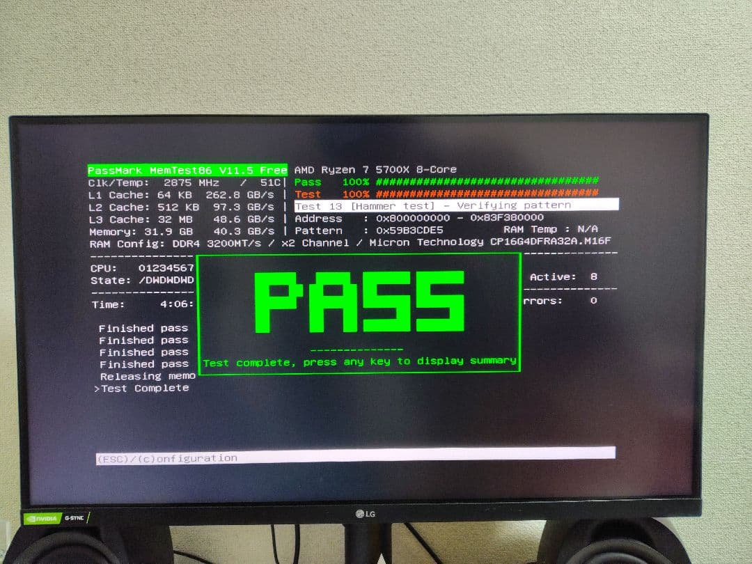 Ryzen7 5700x・メモリ(32GB)・マザーボード