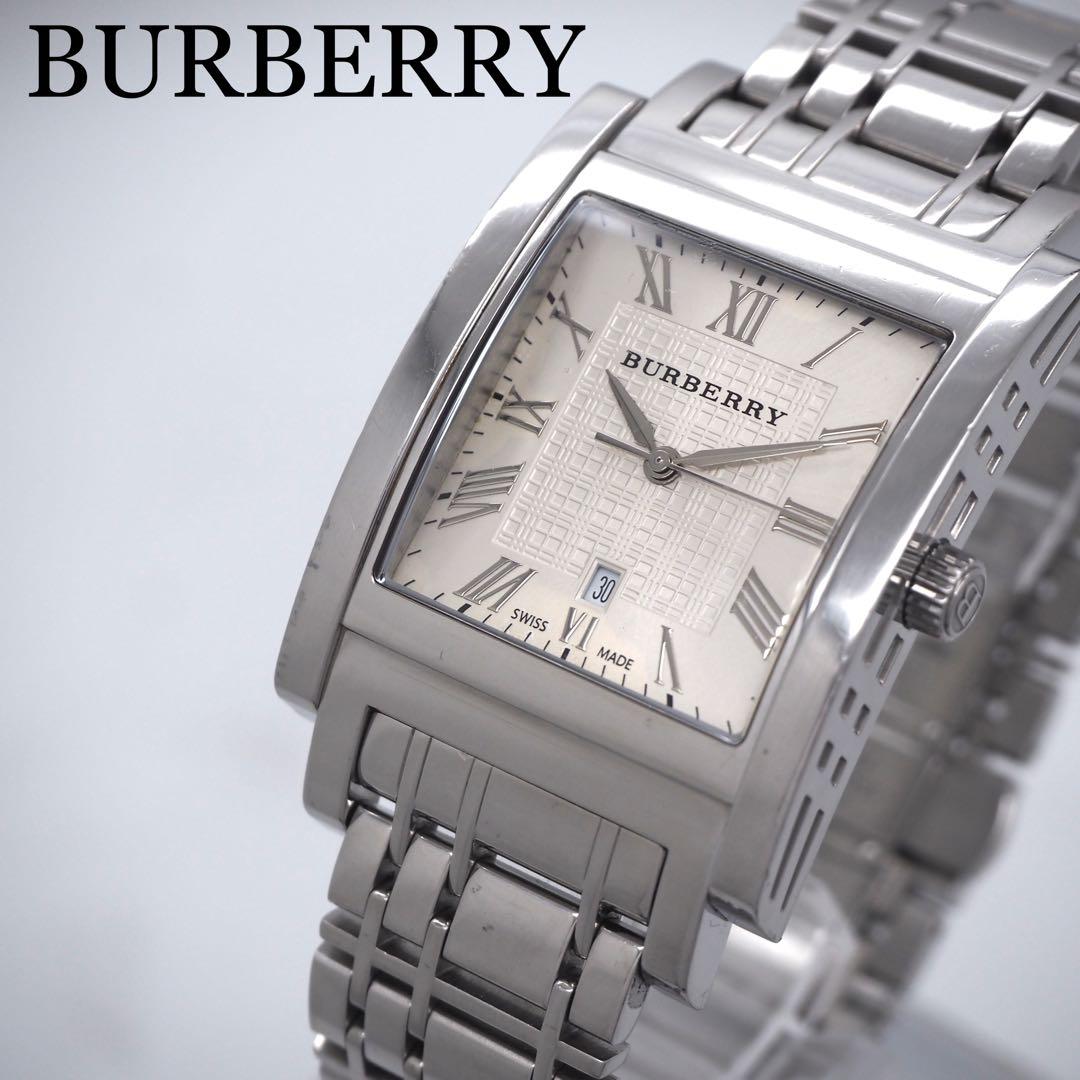 429 稼働 BURBERRY時計　メンズ　ノバチェック　スクエア　BU1550