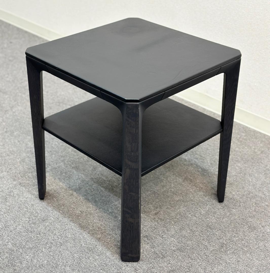 ■アルフレックス■モンテベロ　サイドテーブル　天板革張り込み仕様＆棚板付き