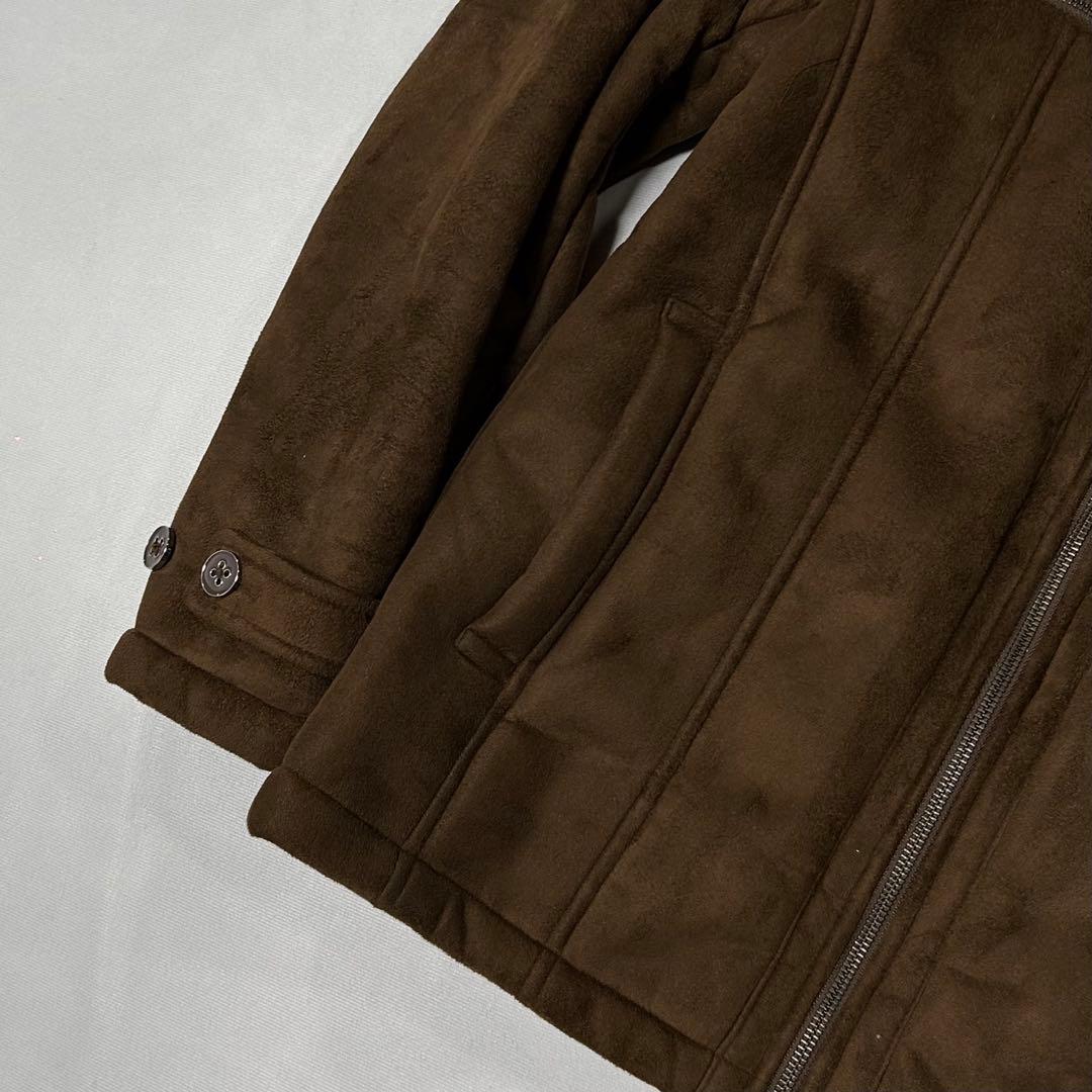 00s ベロア フェイクムートン ボアジャケット シングルライダース お兄系