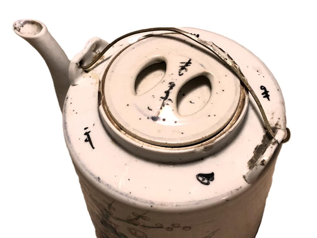 【 清朝水注 】　粉彩色絵　古玩封荘