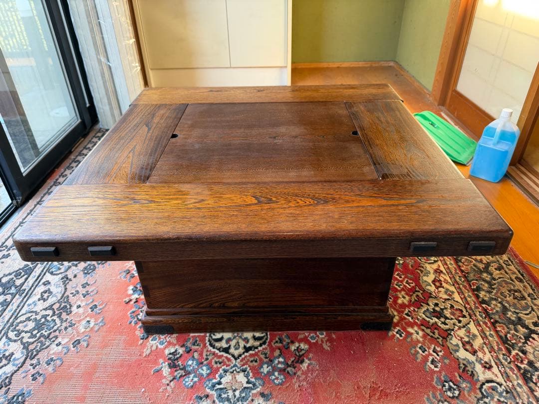 天然木 無垢材 囲炉裏 座卓 火鉢 ローテーブル ちゃぶ台 座敷机 和家具 灰有