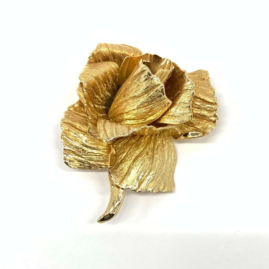 Christian Dior ブローチ 薔薇 ゴールド ヴィンテージ