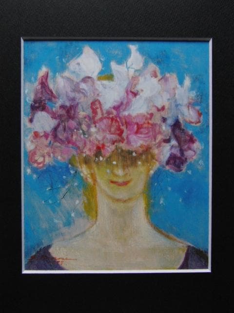 百瀬貞子、【遊】、希少な画集画、新品高級額・額装付、状態良好