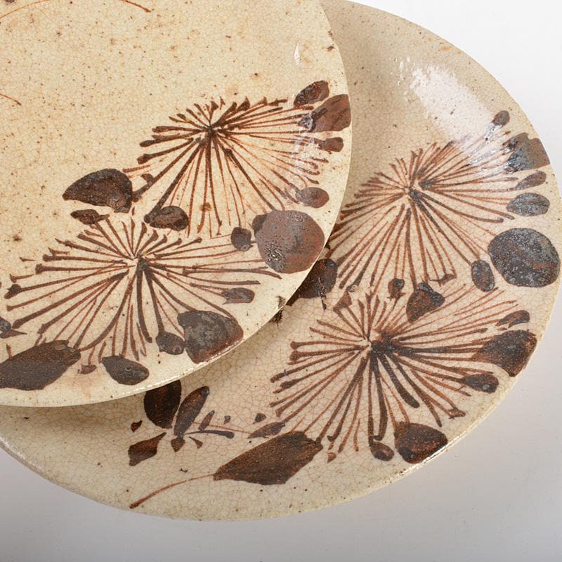 絵瀬戸　古瀬戸　菊文　小皿　豆皿　5客　時代箱　D　R6765