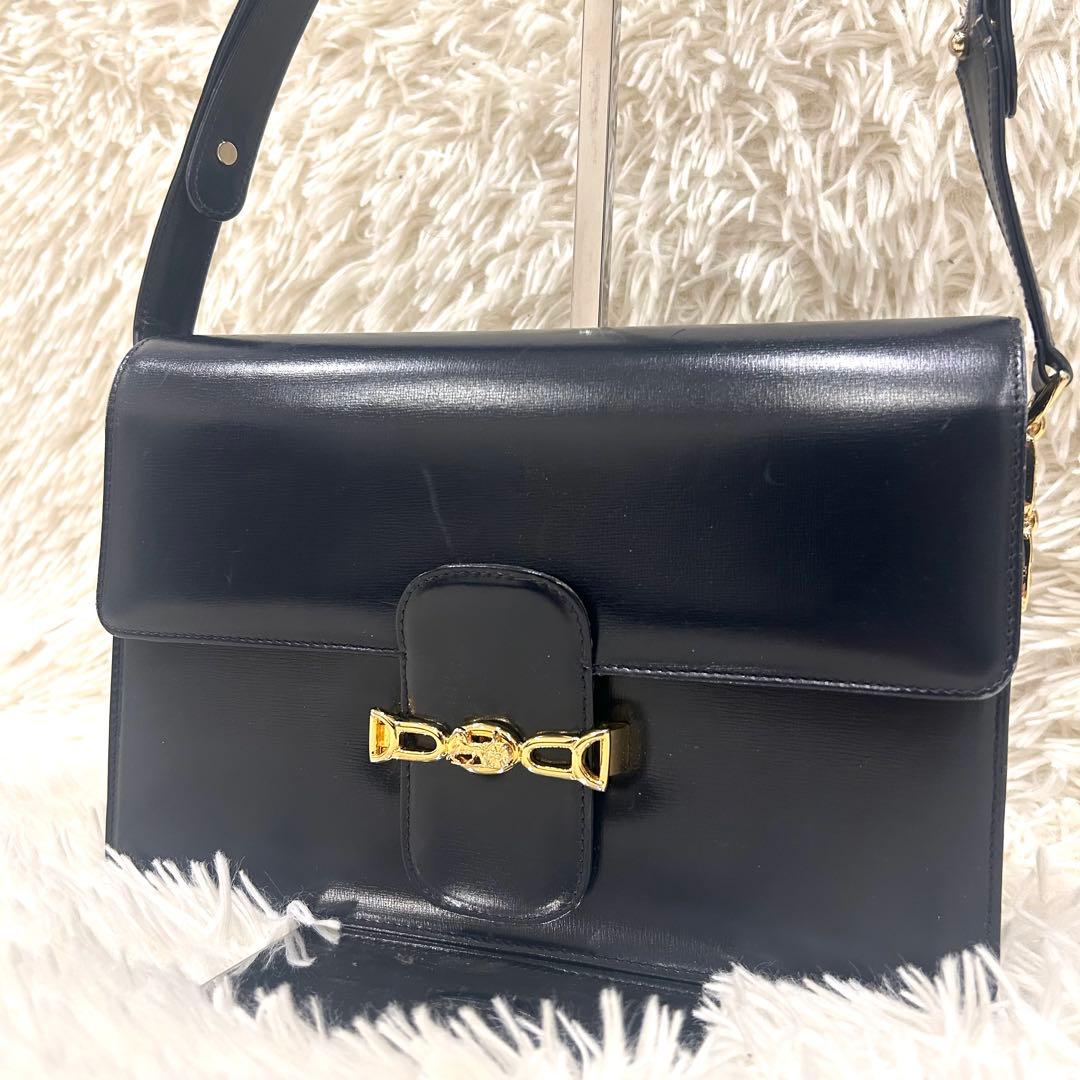 CELINE セリーヌ ショルダーバッグ ホースビット 馬車金具 ブラック